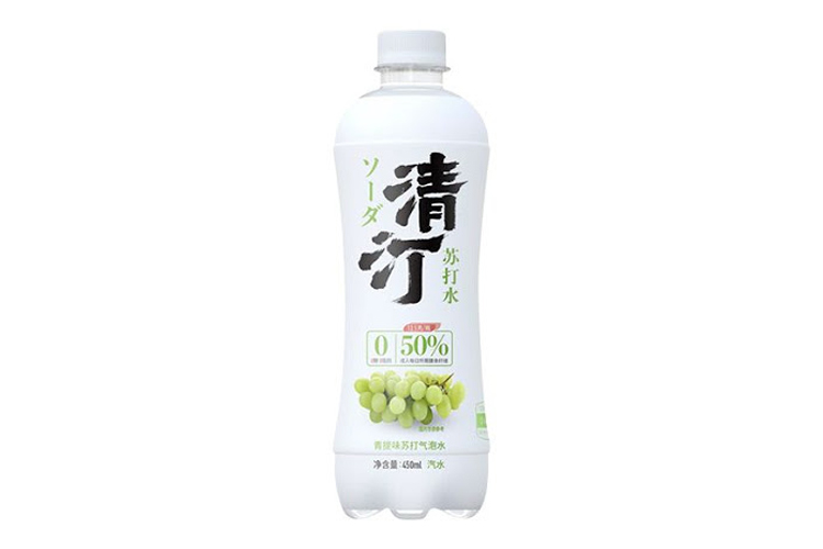 QINGDING GREEN GRAPE SODA DRINKS 450ML